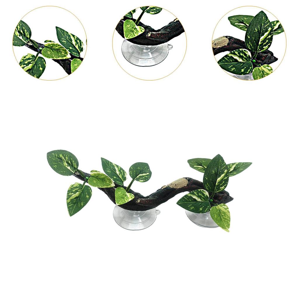 Рептилии Растения Аксессуары для аквариума Декорации для среды обитания крабов Аквариум с листьями Террариум Растения Украшения для лазания по веткам деревьев