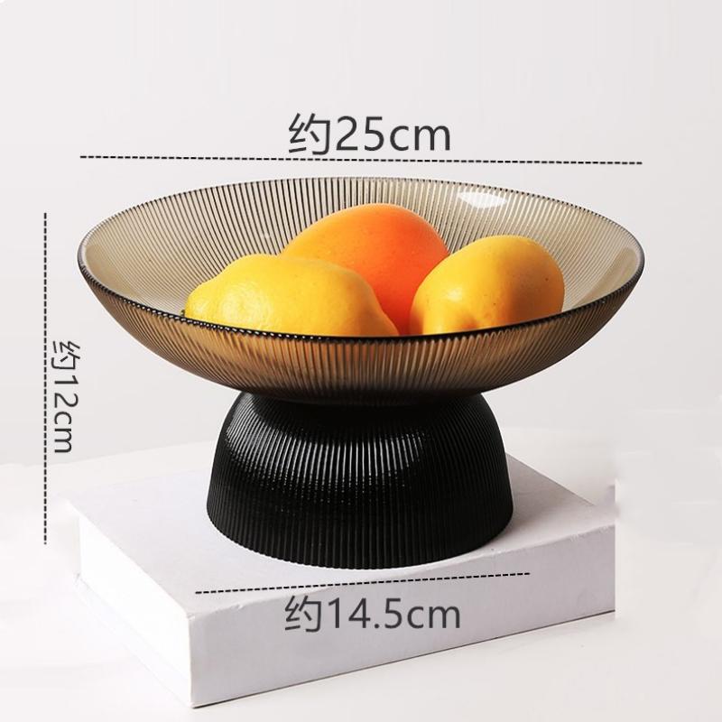 Креативная полосатая стеклянная фруктовая тарелка десертная овсяная салатница украшение для гостиной прозрачная тарелка для хранения конфет и орехов декор