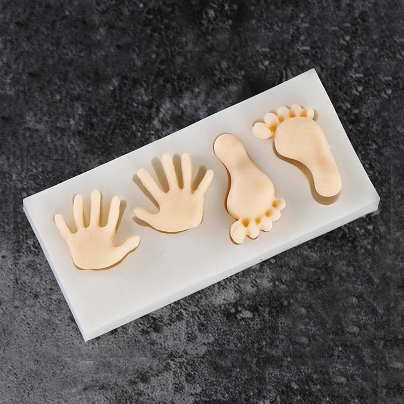 Мини-ножки в форме рук, силиконовые конфеты, шоколадный торт, креативный декор для торта