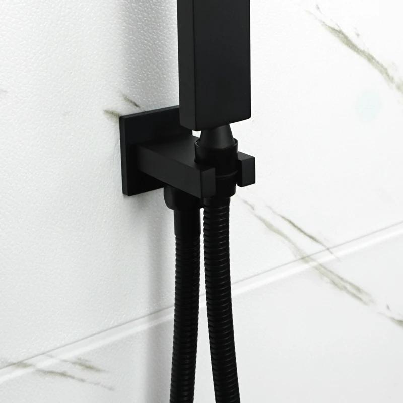 Black Brass Handheld Shower Spray Head Holder Bracket Bathroom Toilet Bidet Hand Sprayer Bracket With/ Without Outlet Connector