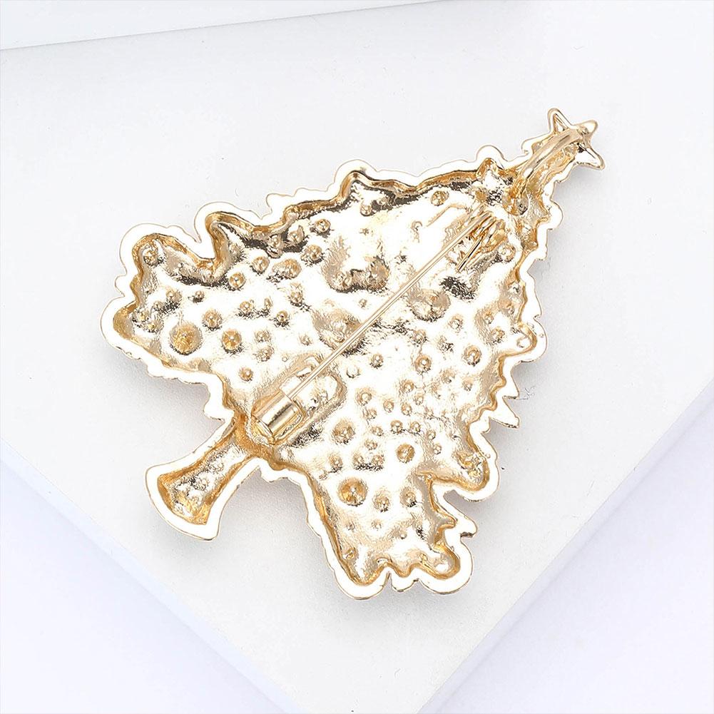 Alloy Rhinestone Christmas Tree Brooch Fashionable Versatile Corsages Jewelry Accessories Crystal Brooch Gift For Women