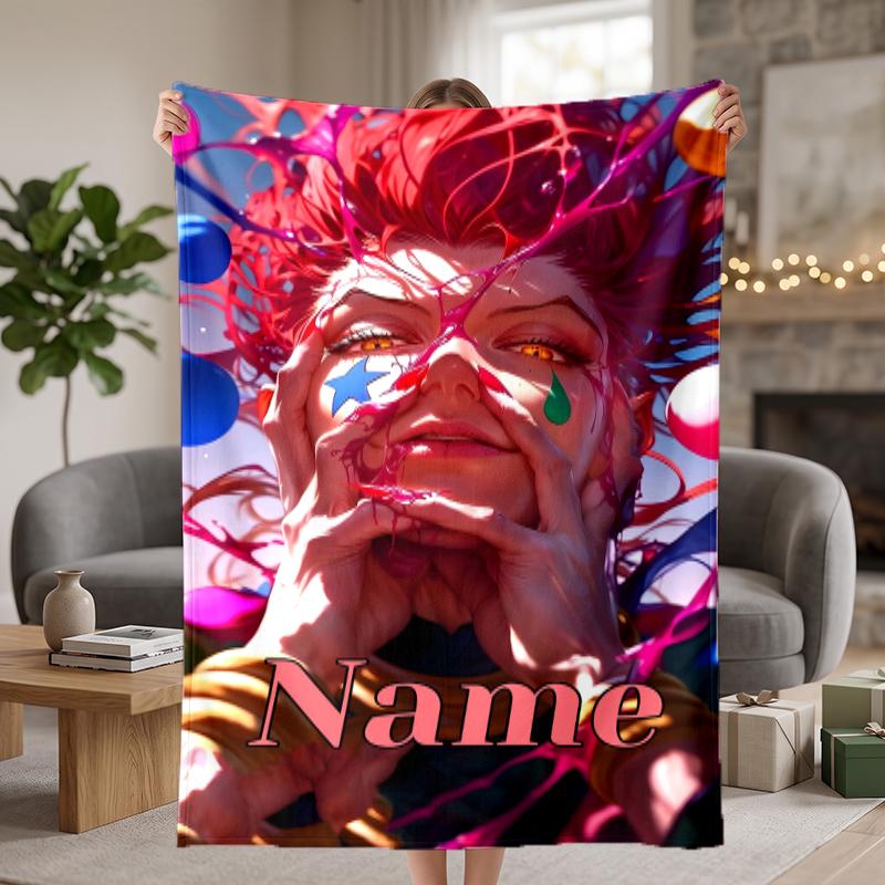 Hisoka Custom Flannel Blankets Soft Warm Cozy Throws for Home Decor Holiday Gifts