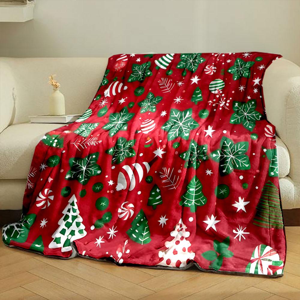 Festive Christmas Patterned Blanket print blanket soft and cozy perfect for the living room bed sofa or a nap,gift