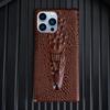 Чехол для iPhone 11/13 Pro Max и Apple 14: 3D Голова крокодила Натуральная коровья кожа