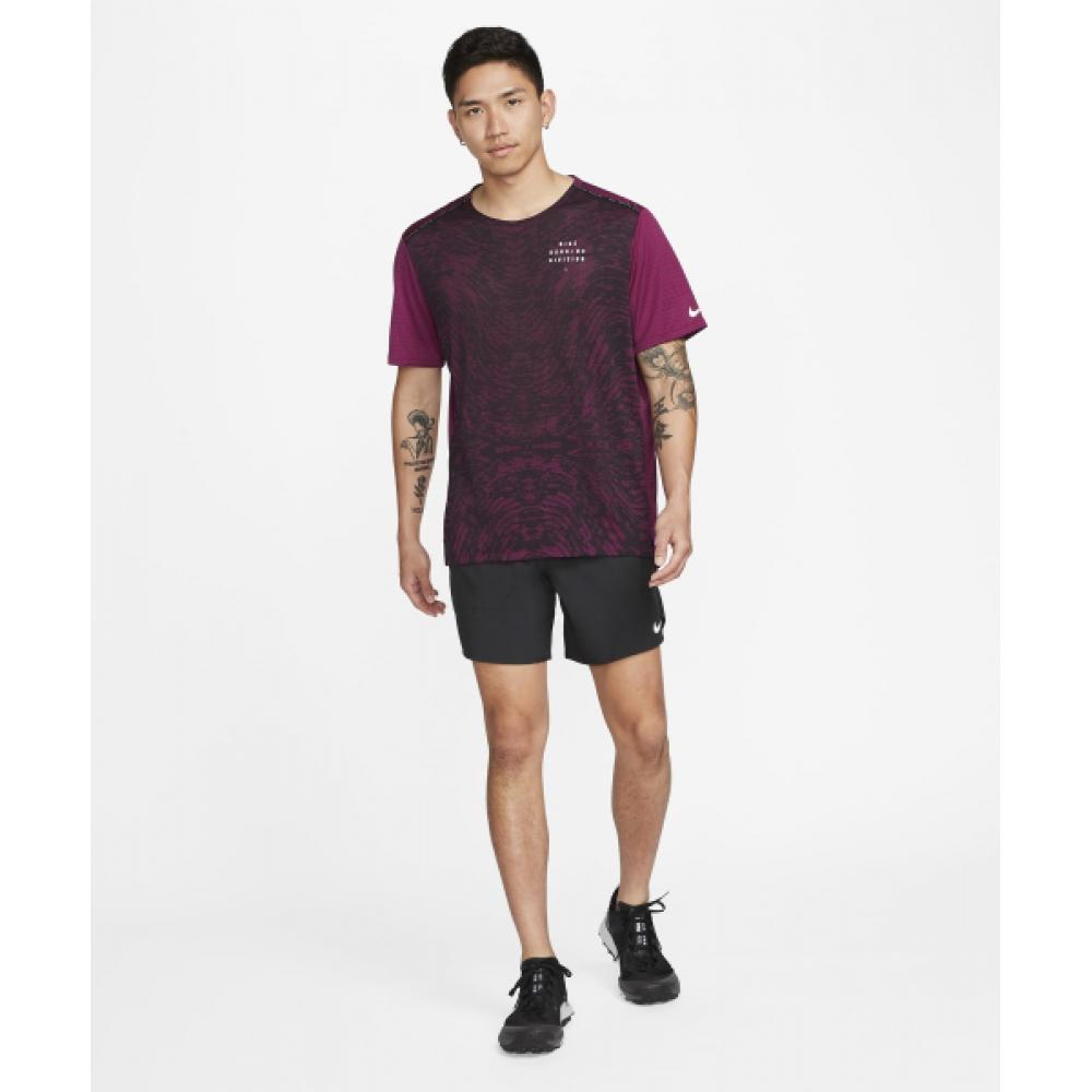 Nike Шорты для бега Dry Fit в полоску 7 дюймов с подкладкой M   Черные dM4762 010