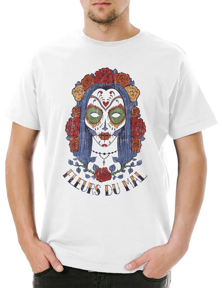 Fleurs Du Mal Men's T-Shirt Skull Tattoo Mexico Sugar Skull Latin Girl Art