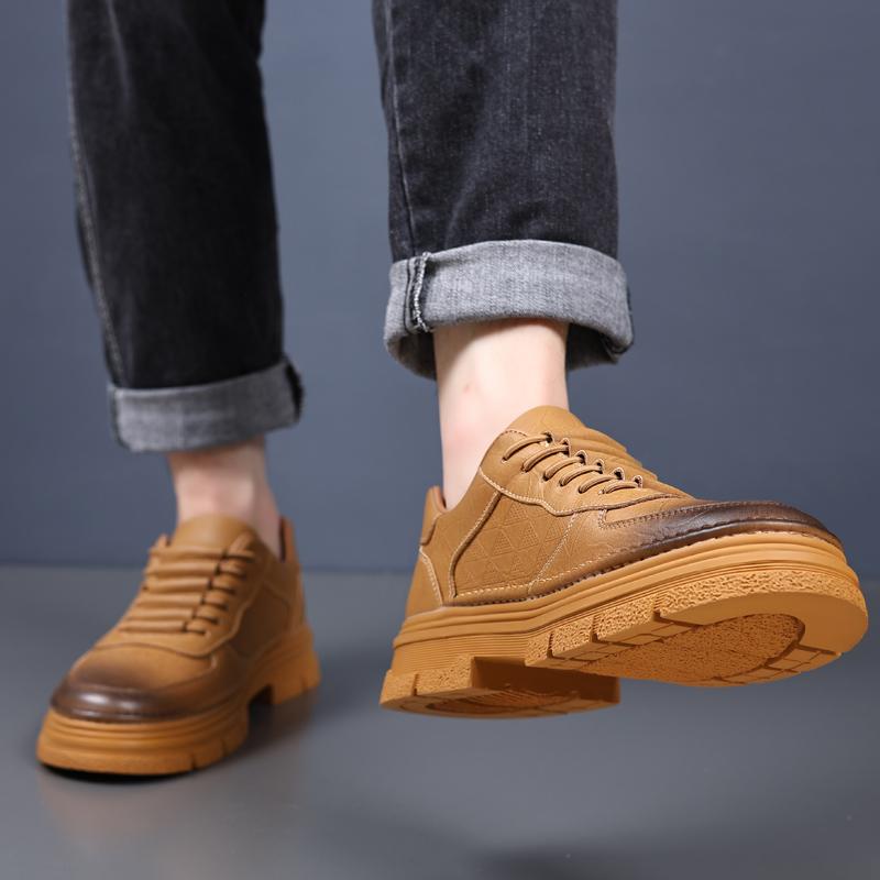Модные деловые туфли на платформе для мужчин, роскошные брендовые высококачественные туфли-оксфорды для мужчин, повседневная обувь на шнуровке, кожаные мужские новые кроссовки
