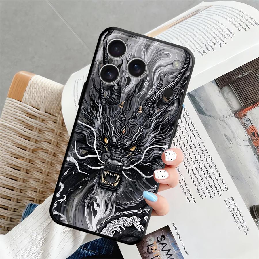 Чехол для телефона Funda для Apple iPhone 17 Pro Max 12 11 16 13 15 Pro 7 8 XR XS MAX Air 14 Крутой Дракон