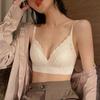 Women's French Naked-Feel Bra Sexy Thin Style Small Bust Lace Triangle Cup Push Up Wireless Seamless Underwear