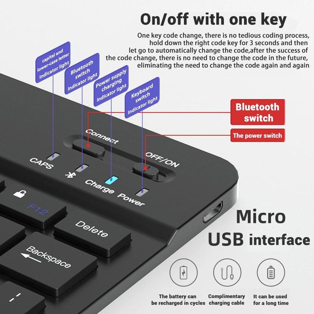 Мини Bluetooth-клавиатура RGB Беспроводная клавиатура 10-дюймовая клавиатура с подсветкой Клавиатура с подсветкой и тачпадом для IOS Android Windows iPad
