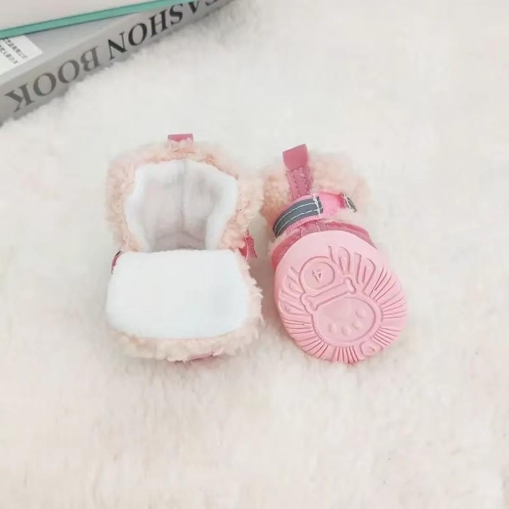 4Pcs Strong Grip Dog Shoes Anti-Scratch Warm Shoes Cozy Pet Shoes  Small Dog