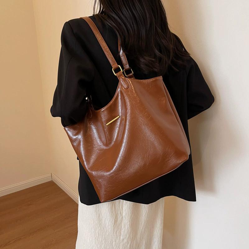 Дизайнерские наплечные сумки для женщин Большая вместительная сумка-тоут Зимняя винтажная однотонная на молнии Дорожная ретро-сумка кошелек CLE