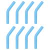 Soft Reusable Silicone Straw Tips, Silicone Straw Elbow Tips with Metal Straw Covers for 6mm Outer Diameter Stainless Steel Straws, Sky Blue, 8