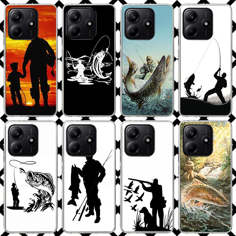 Hunting Fishing Man Phone Case for Xiaomi Redmi Note 15 14 14S 13 12 12S 11 Pro Plus 11E 11T 11S 10S 5G Soft Cover Fundas Redmi