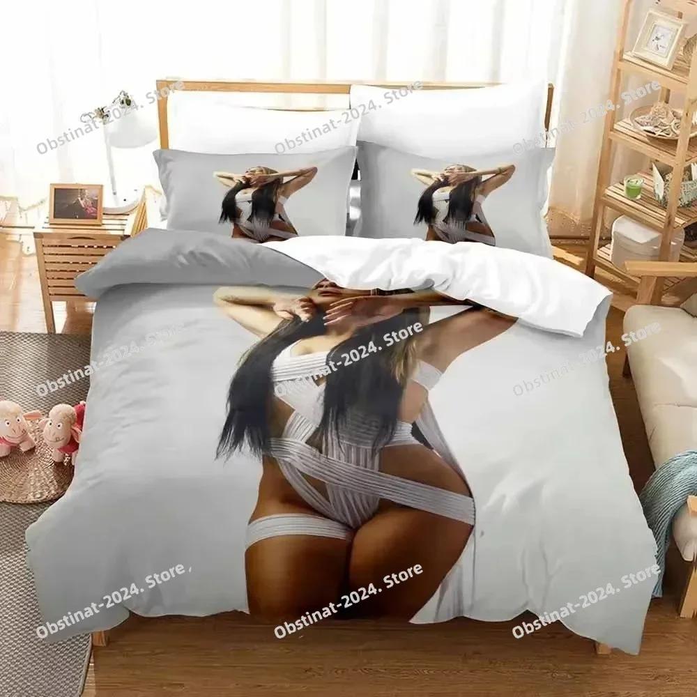 Popular Kawaii Sexy Girl Bedding Set Printed single Comforter Quilt Duvet Cover Pillow Case 3 Pieces Sets Kids Adult Size
