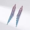 Fashion Gradient Colour Rhinestone Long Tassel Earrings Senior Sense Of Temperament Earrings Women's Earrings 1 Pair