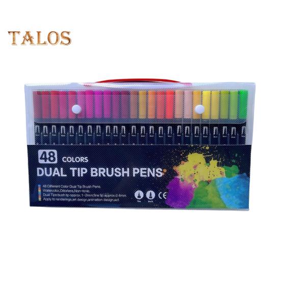 Набор цветных ручек для граффити, цветные контурные ручки, двухсторонняя кисть и тонкие маркеры для письма, раскрашивания в стиле скрапбукинга