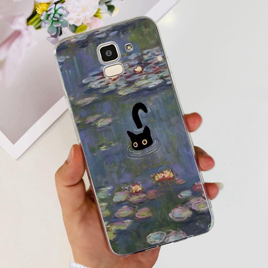 Красивый чехол с принтом для Samsung Galaxy J6 J6+ J600G J610G Мягкая силиконовая задняя крышка из ТПУ для чехлов телефона Samsung J6 J 6 Plus 2018