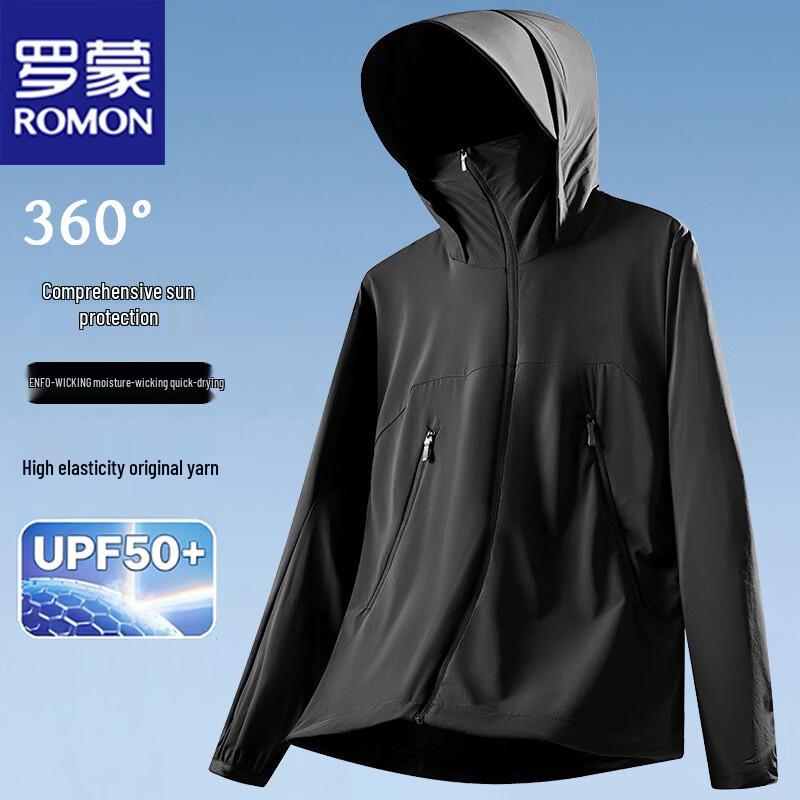 ROMON Мужская летняя куртка с капюшоном UPF 50+ для защиты от солнца, охлаждающая