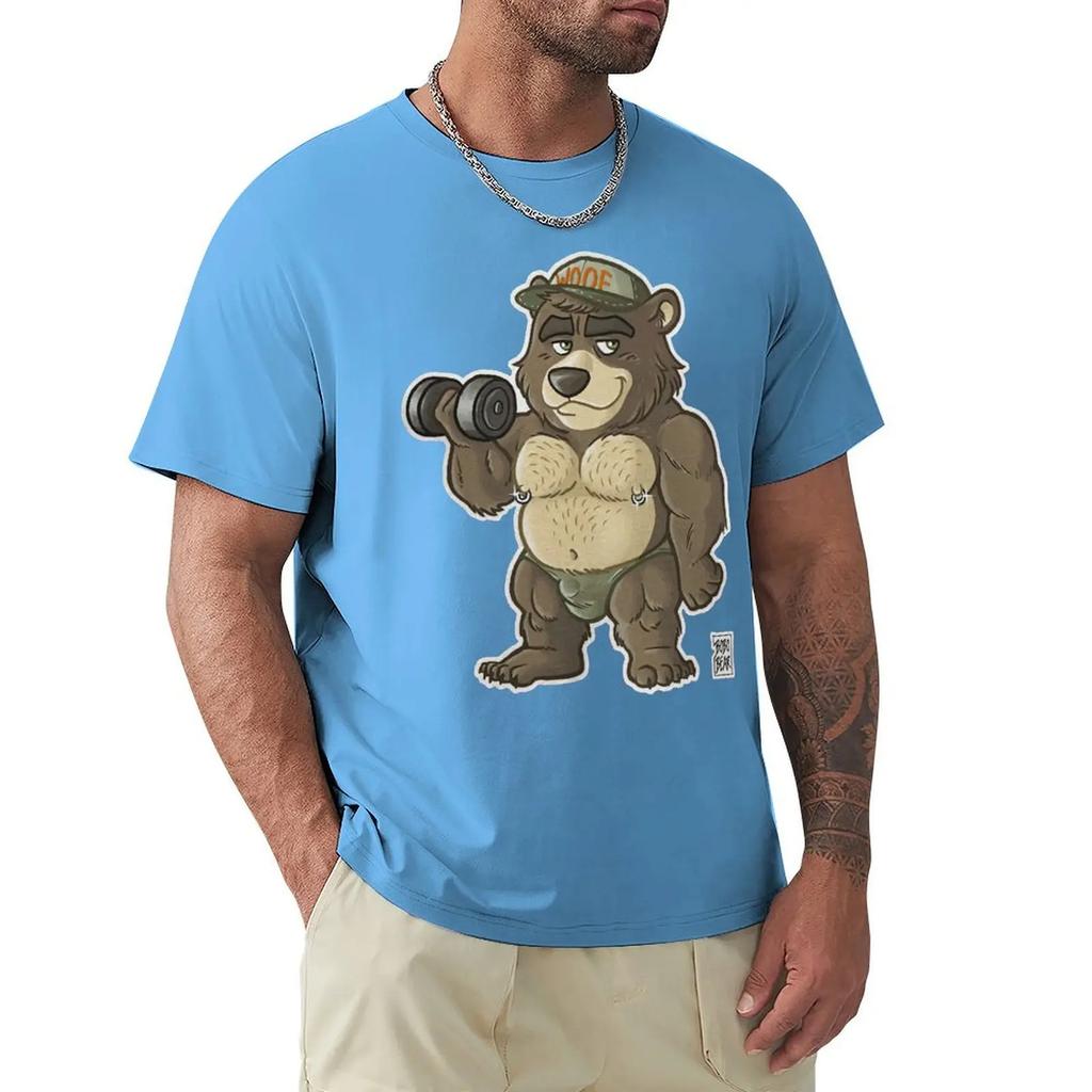 Повседневная футболка Thicc Bear Animals Strong Wildlife Футболка Harajuku с коротким рукавом Футболка с графикой из 100% хлопка