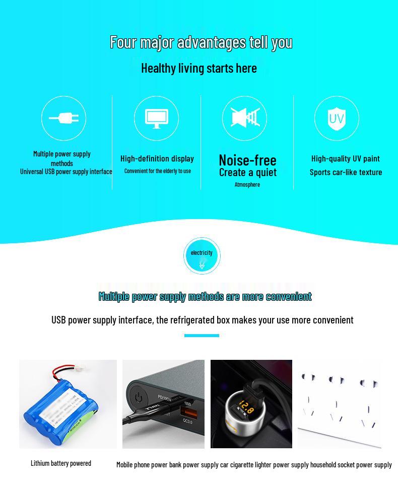 Портативный мини-холодильник для инсулина с перезаряжаемым контролем температуры