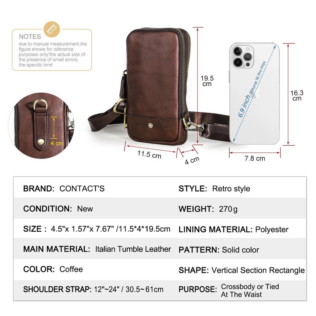 Маленькая сумка через плечо для мужчин, сумка на ремне из натуральной кожи с держателем для карт, поясная сумка для мобильного телефона