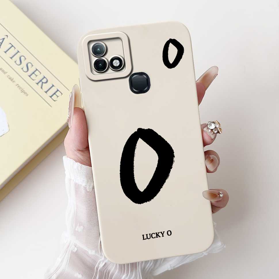 Чехол для Infinix Hot 10i X659B Белый Счастливыми Буквами A-Z Мягкий Силиконовый Чехол Для Infinix Hot10I Smart 5 Pro 6.52" Чехлы Для Телефона