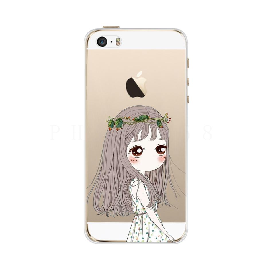 Чехол для iPhone 5 5S SE Чехол Силиконовый Мягкий ТПУ Милый Мультяшный Рисунок Защитный Корпус Для iPhone 6 6S 5 iPhone6S Чехол Покрытие Fundas