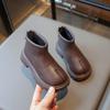 2024 New Winter Children's Boots Causal Black Brown Girls Short Boots Thick Bottom Versatile Kids Fashion Cotton Boots Round-toe