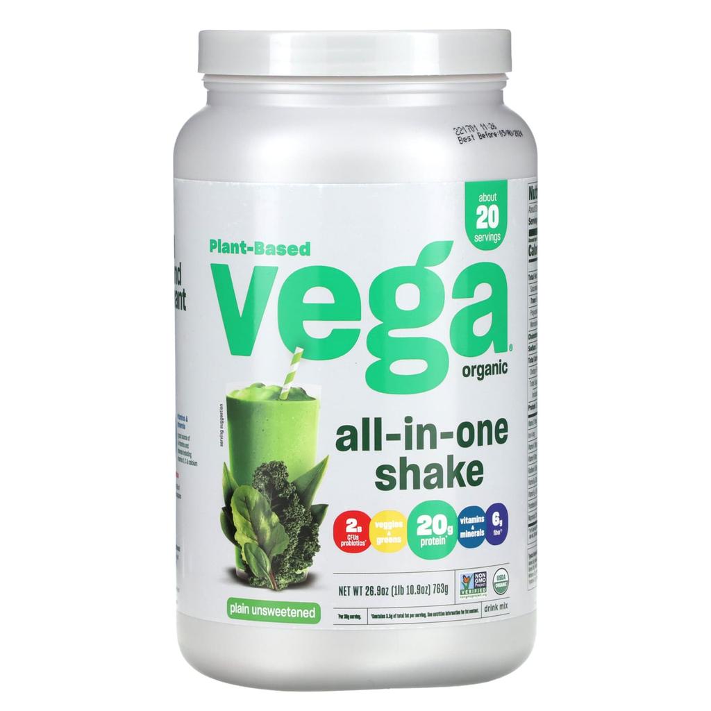 Vega One, All-in-One Shake, Plain Unsweetened, 26.9 Oz (763 G)
