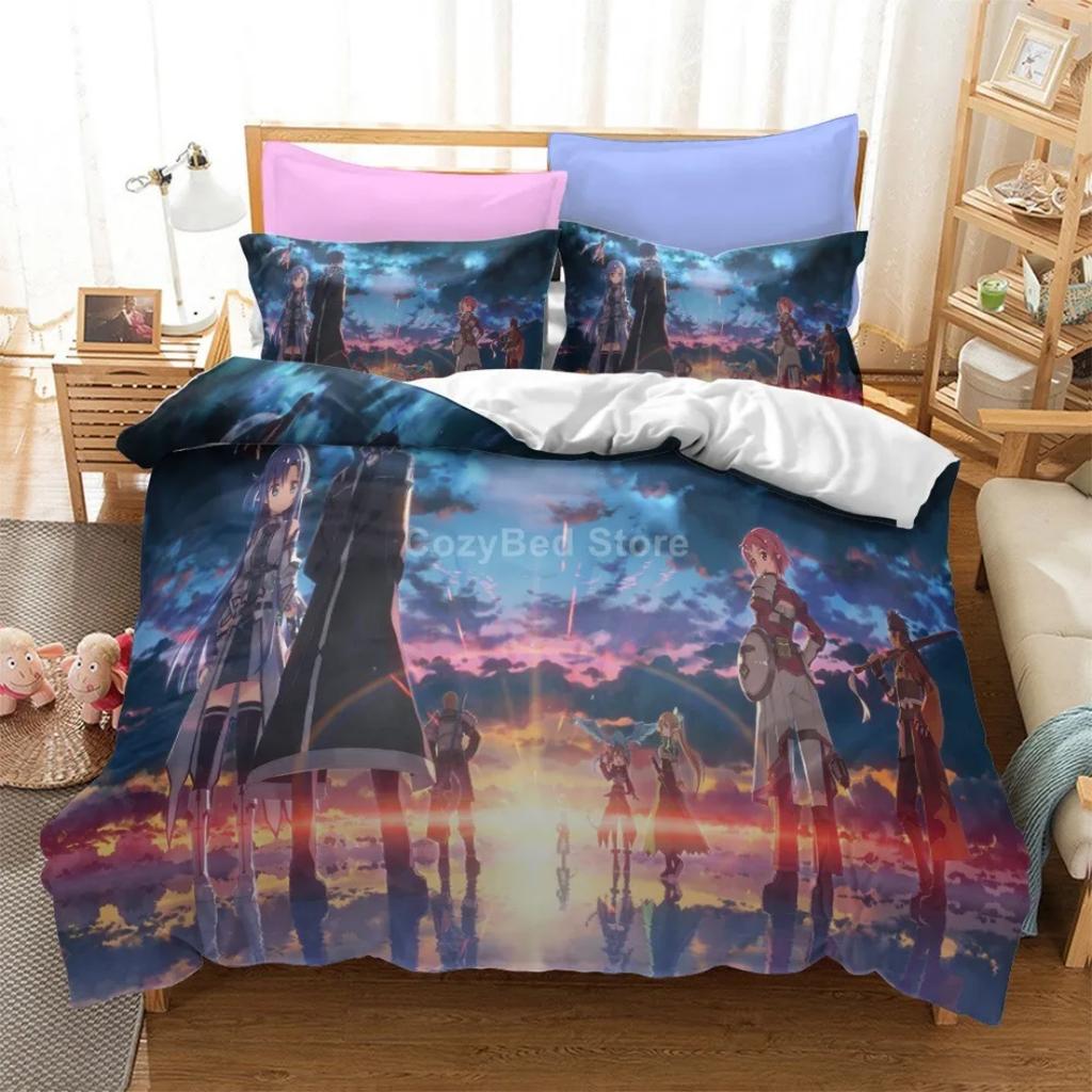 Sword Art Online Bedding Set 3D Duvet Cover Sets Bed Linen Twin Queen King Single Size Home Decor Fashion Kids Anime No Filler