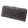 Inden Long Wallet Bundle L Thin Deerskin Purple Background X Black Lacquer Flower Arabesque Pattern [Indenya] 2107-06-041