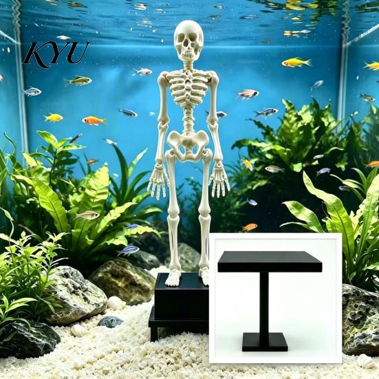 Creative Reptile Tank Ornament Aquarium Dancing Skeleton, Pneumatic Moving Bone Figurine for Fish Tank, Halloween Decorations Waterproof Skeleton with