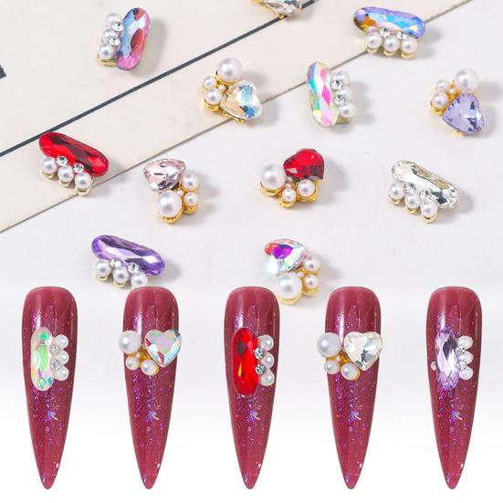 10 шт. трехмерные роскошные изысканные блестящие украшения для ногтей «сделай сам» из искусственного жемчуга дизайн ногтей Nail-Beauty Nail Art