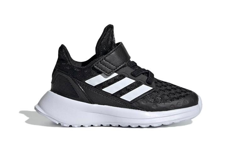 adidas Rapidarun Elite Амортизация Устойчивость к истиранию Дышащие Низкие Детские Кроссовки Черно-Белые Младенцы и Малыши EF9277
