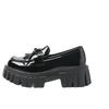 Chunky Platform Wedges Women Shoes Spring  Chain Decoration Slip On Casual Shoes Woman Soft Sole Patent Leather Loafers 42