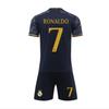 Real Madrid Ronaldo Kids Soccer Jersey Set, Black, Polyester Football Kit for Youth Training and Match