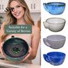 Manual Fruit Washer Berry Swirl Bowl with Drain Holes, 3D Printed Vortex Food Grade Washing Rinse Bowl, Self Rinsing for Kitchen Countertop Vegetable