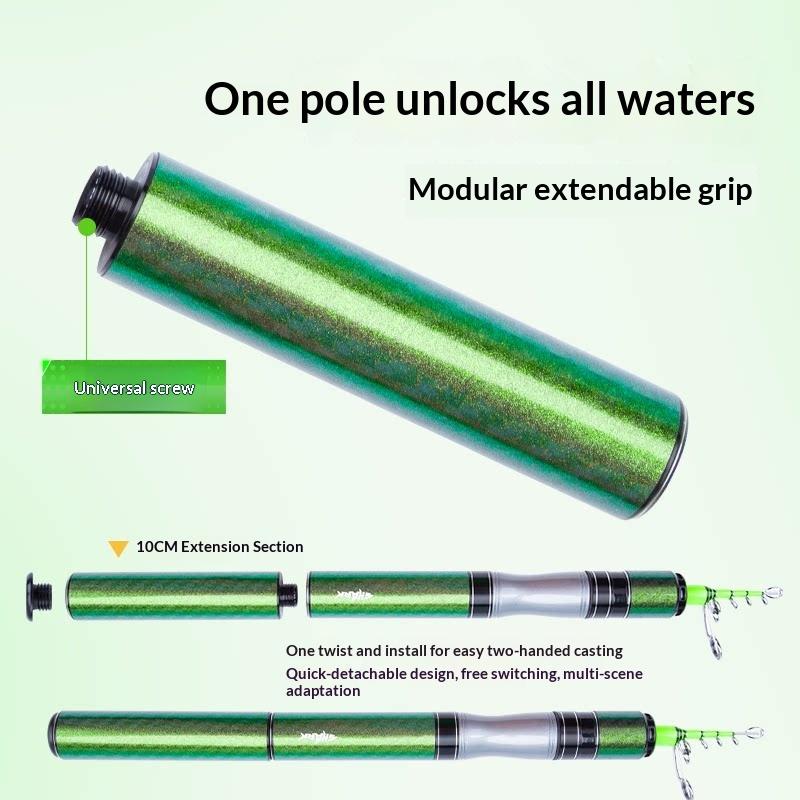 Удочка для рыбалки Anglers Quick Shark Ультракороткая Секционная Телескопическая Удилище для приманок Полный Комплект Многослойный Углерод Пресноводное Средне-быстрого Действия Портативное