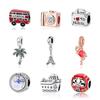 Original 100% 925 Sterling Silver Charm Fit Fashion Bracelets Love Travel Camera London Bus Charms Beads Women Diy Jewelry