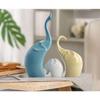 Beautiful Ceramic Multicolour 3 Pcs Elephant Family for Home Decor (Pack of 1, Multicolor)