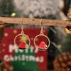 New Christmas Drip Oil Stud Earrings: Red & Green Tree, Snowman, Boots, Bells – Cute Cartoon Jewelry