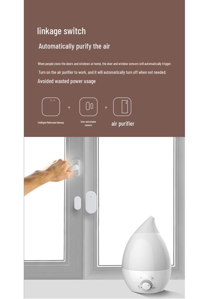 Zigbee датчик вибрации двери/окна, совместимый с Home Assistant