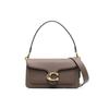 New Tabby Polished Textured Leather Handbag, Shoulder Bag Medium Size Women's Dark Brown CH857-B4CBD