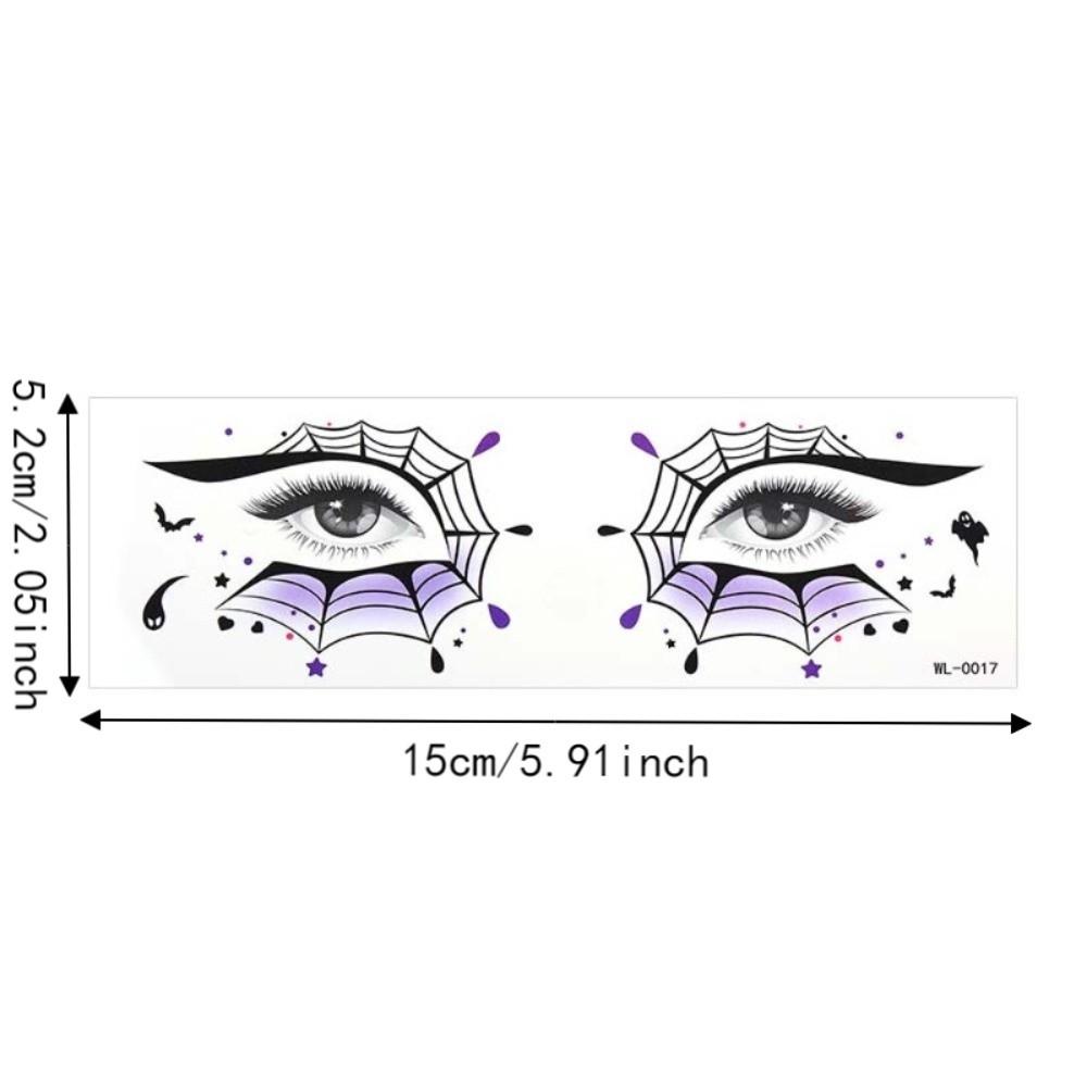 Spider Web Halloween Face Temporary Tattoo Waterproof Body Art Scar Stickers Kids Adult Make Up