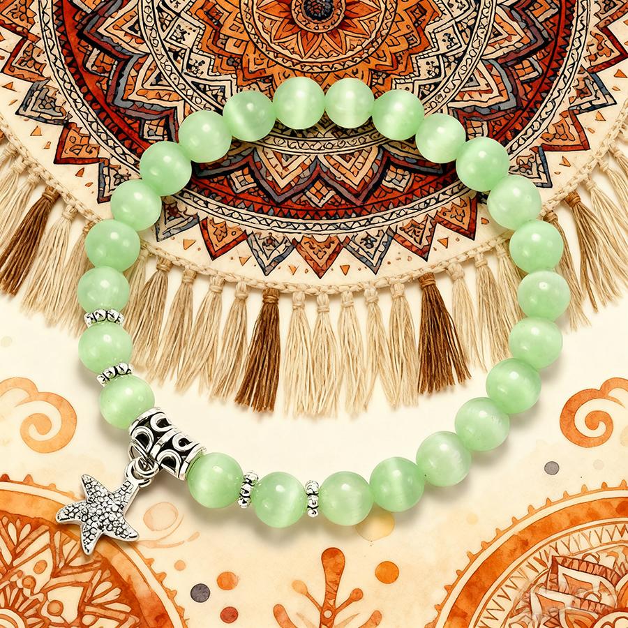 Браслет-звезда для стильных женщин Noter 5 цветов в наличии Бусины из натурального камня кошачий глаз Шарм-браслет Идеальный подарок для нее Joias