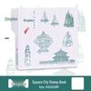 Креативный книжка-альбом с марками городов: Персонализированный сборник для регистрации туристов, Квадратный толстый блокнот
