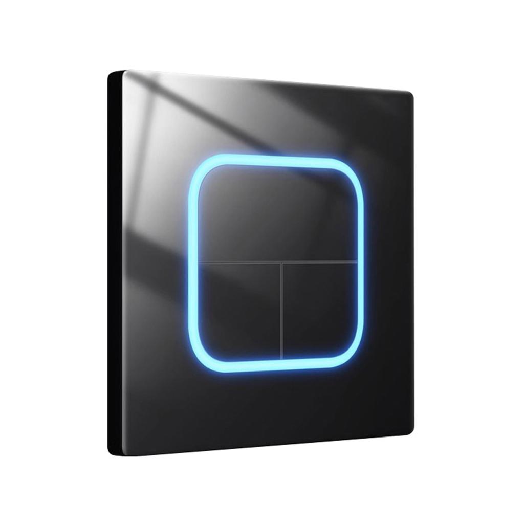 Wall Button Light Switch Tempered Glass Panel LED Switch 1/2/3/4 Gang Wall Glasses Panel Switch with Led Indicator