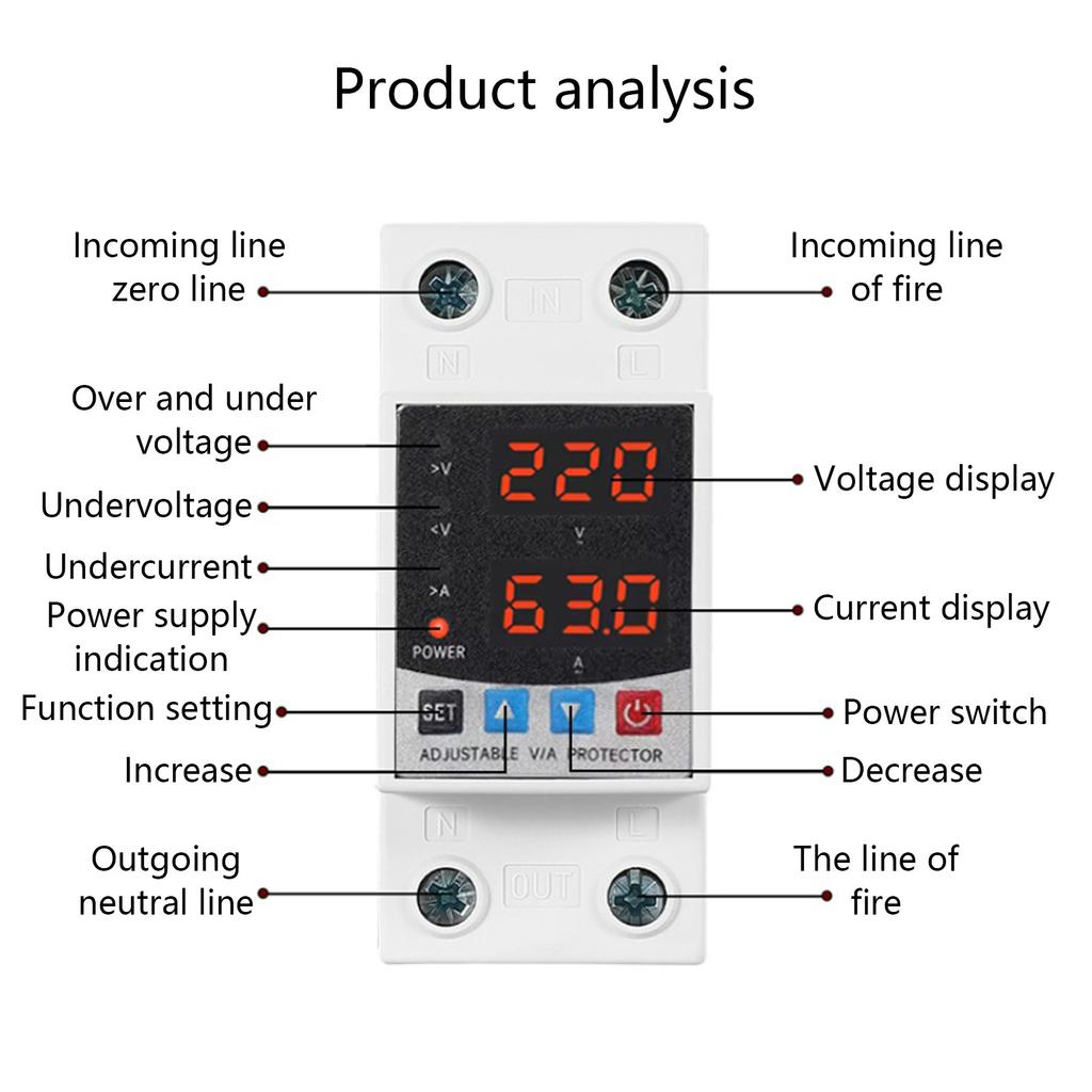 Under Over Voltages Protectors Voltages Output Stabilizer Single Phase Voltages Protectors Relays Reset Protectors