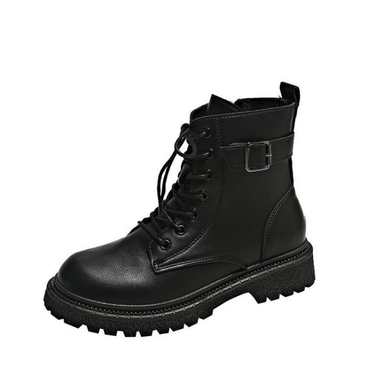 Женские ботинки Martin Street Style средней высоты с круглым носком и плоской подошвой